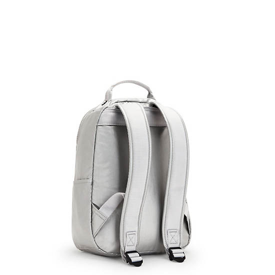 Sacs À Dos Kipling Seoul Small Metallic Tablet Argent | FR 1604YX